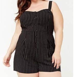 Black and white striped romper